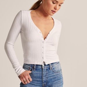 A&F Long-Sleeve Ribbed Cardigan
